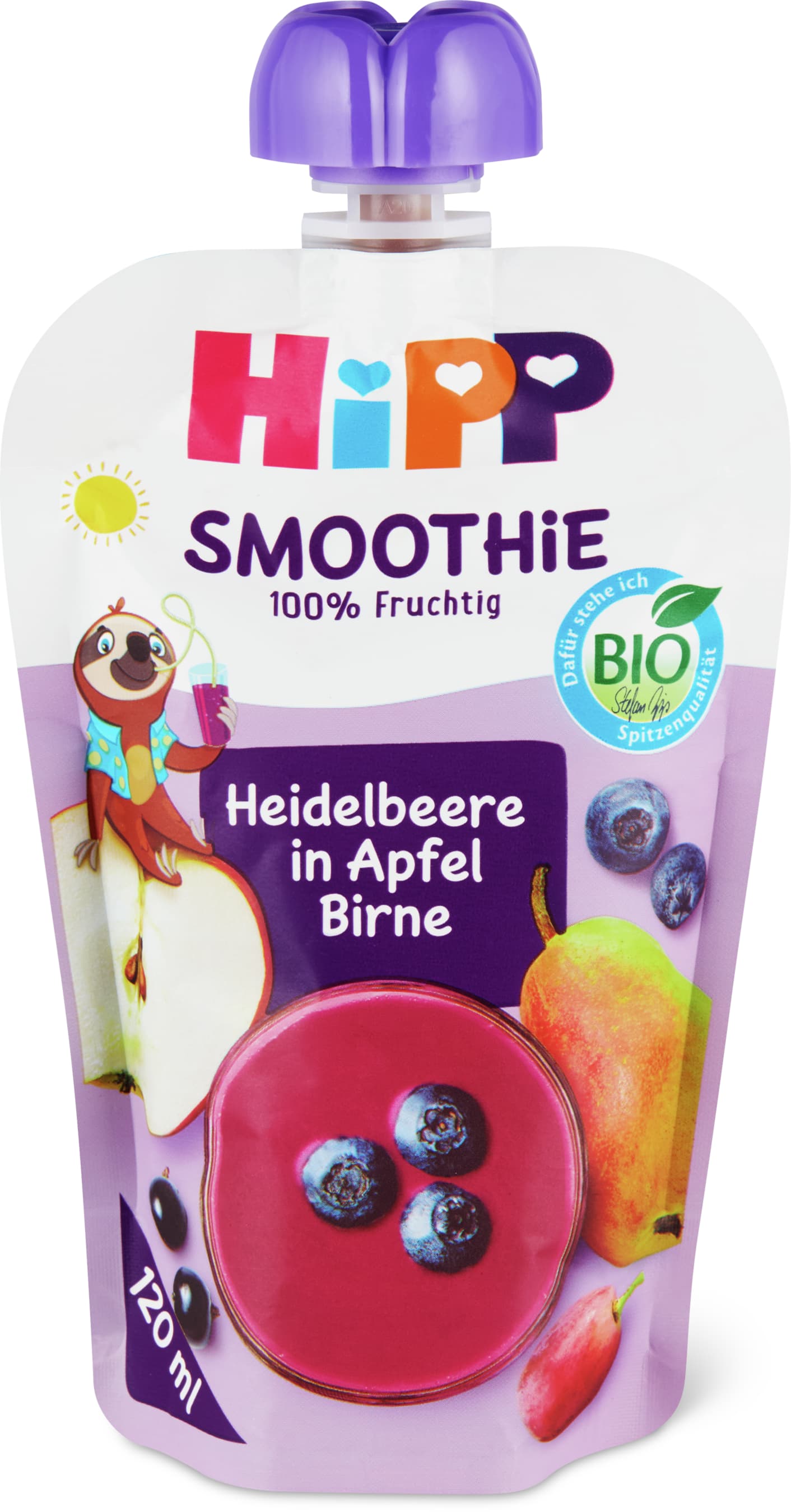 Hipp Purea mirtilli, mela e pera in bustina 120ml
